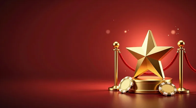 Stĺpce kasínových žetónov v červenej a krémovej farbe s nápisom Rebuy Stars